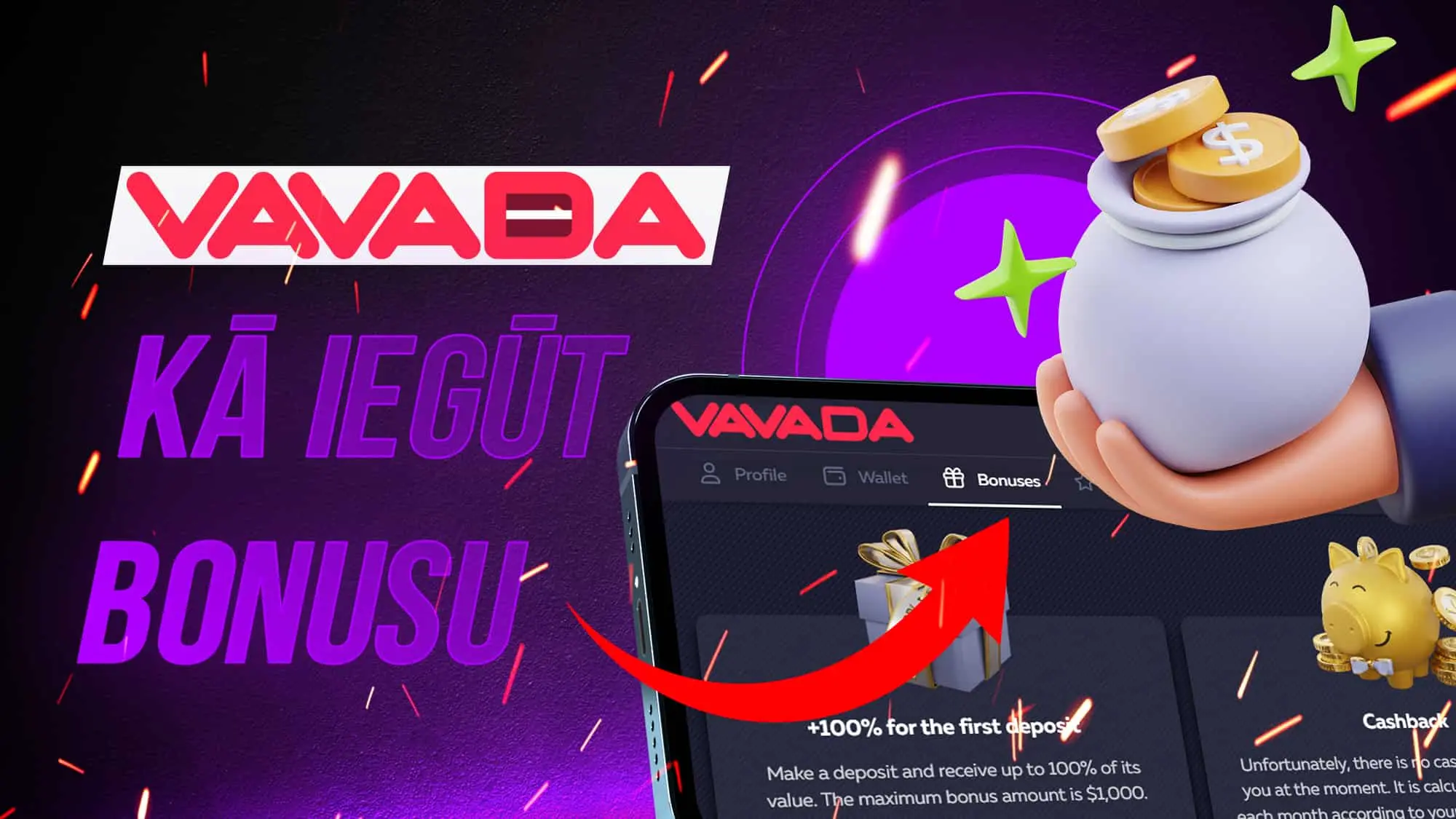 Saņemiet bonusu bez depozīta tūlīt